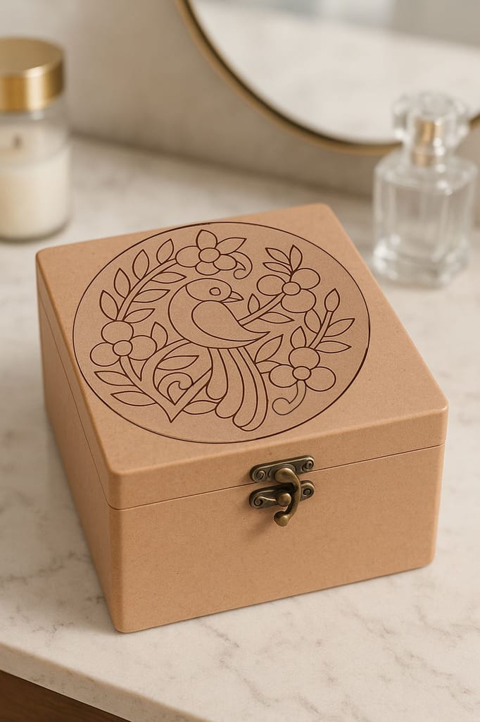 Dbeautify's DIY Elegant Bird Engraved MDF Lock Box