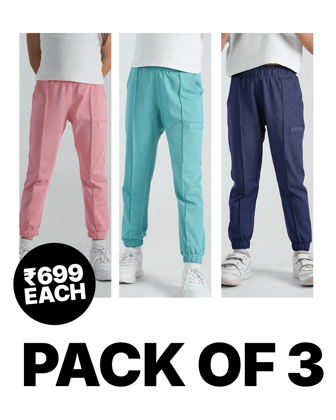 3-Pack Airy Chic Joggers-4-5 Y