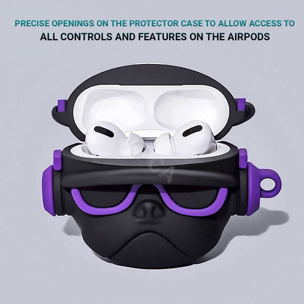 LIRAMARK Cute Cartoon Design Case Cover for Airpods Pro 2 Case (2023/2022), Designer AirPods Pro 2nd Generation Cover' (Blue DJ)