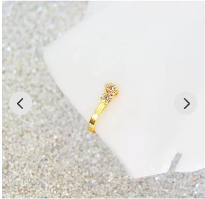 Beautiful Gold Plated Nose Pin U Shap 2 Nug Weddinge Ring Fashion Gift Jewellry Pack of 1