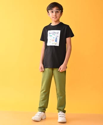 NEW YORK BLACK OLIVE SUMMER BOYS JOGGER SET - BLACK/OLIVE-1-2 YEARS / 2N / BLACK/GREY