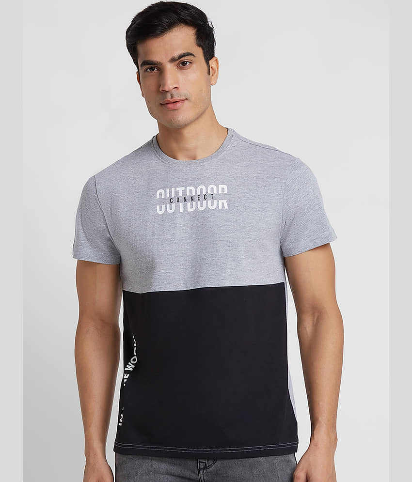 Globus - Grey Melange 100% Cotton Regular Fit Men's T-Shirt ( Pack of 1 )