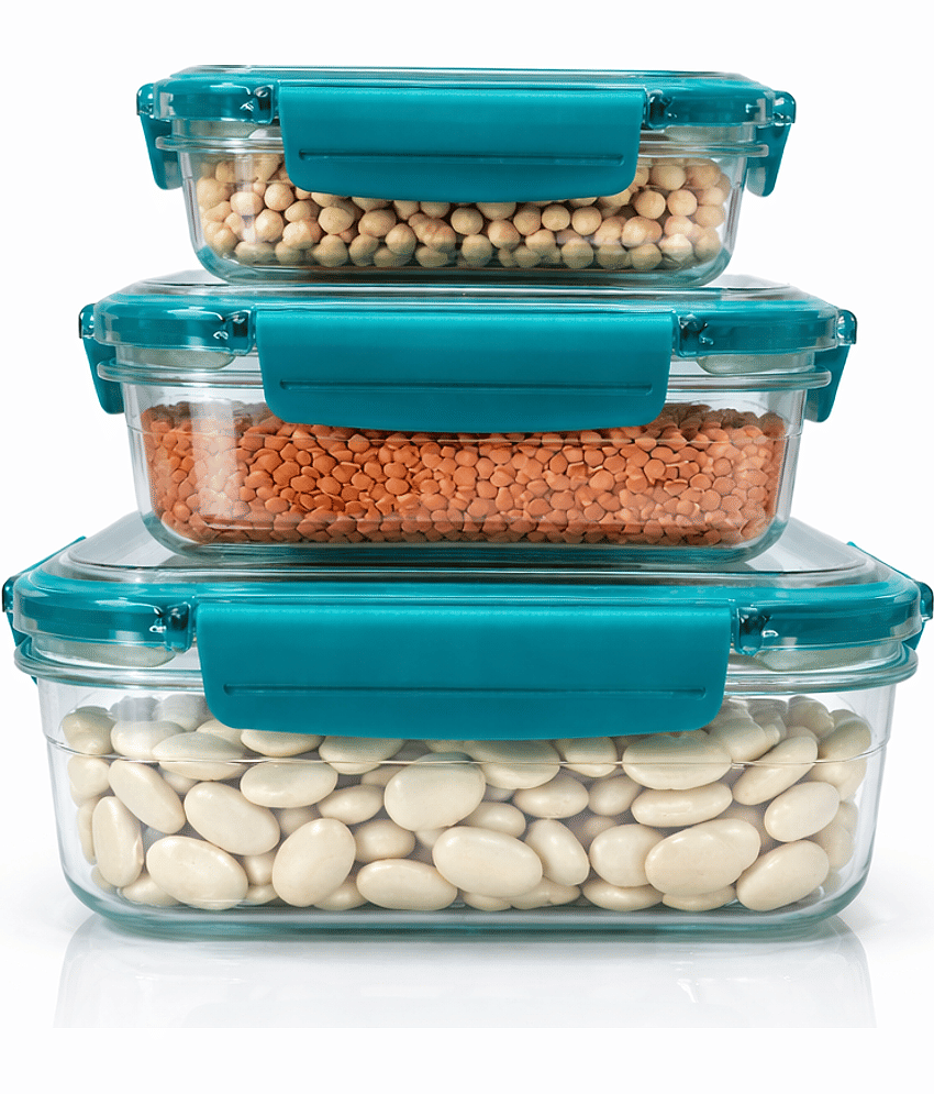 Home Lane Airtight Container Plastic Multicolor Multi-Purpose Container ( Set of 3 )