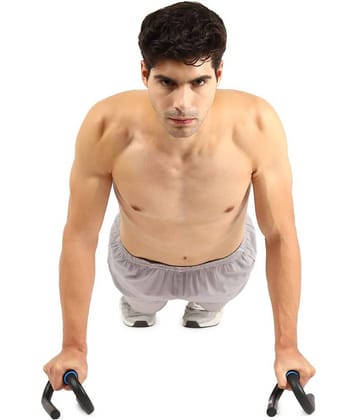 S-Shaped Push-Up Bars Highly Stable With Tough Iron Tube Double Foam Grip Lightweight & Portable No Wrist Strain For Gym Fitness Workout (1 Pair)