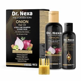 Dr. Nexa Onion Hair Oil With Kesh Care Shampoo Ultimate Hair Care Kit (Shampoo(100ml) + Hair Oil(200ml))- Net Vol (2 Ite Dr. Nexa Onion Hair Oil With Kesh Care Shampoo Ultimate Hair Care Kit (Shampoo(100ml) + Hair Oil(200ml))- Net Vol (2 Ite