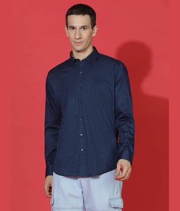 EPPE 100% Cotton Regular Fit Printed Full Sleeves Men's Casual Shirt - Navy Blue ( Pack of 1 )