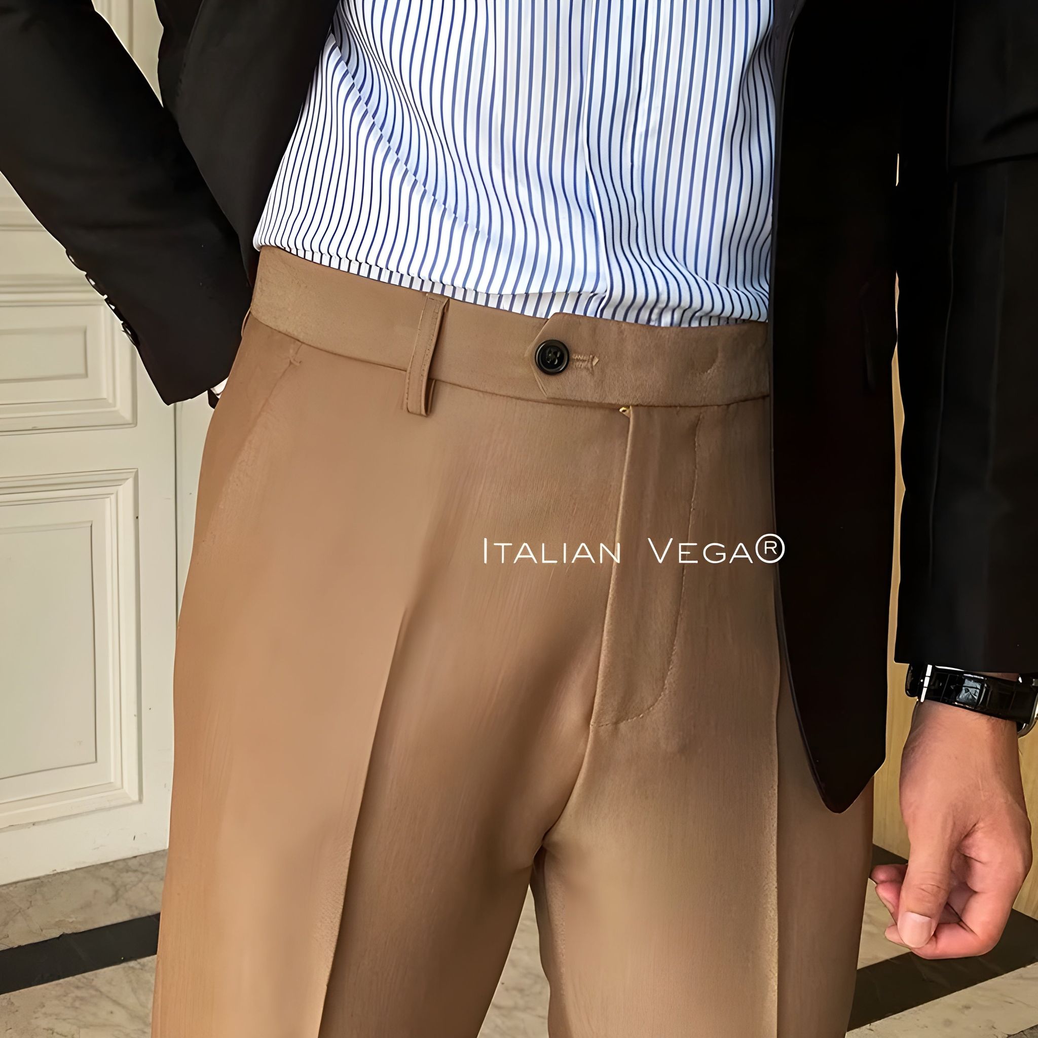 Khakhi Men Formal Pants by Italian Vega®-28