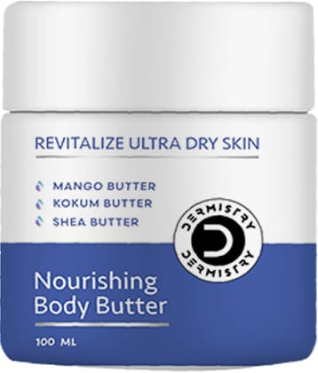 Dermistry Ultra Dry Nourishing Revitalizing Body Butter for Sensitive & Dry Skin With Mango Butter Kokum Butter & Shea Butter Instant Nourishing Dryness Control Hydration & Deep Moisturization Skin Repair Cream Absorbs Quickly Men & Women-100ml