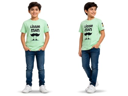 KUCHU Unisex Tshirt | Made of Super Combed Cotton-Modal Natural Fiber Better Than 100% Cotton| Soft & Breathable Fabric| Unique Digitally Printed Design |Vibrant Colour | Little_Man