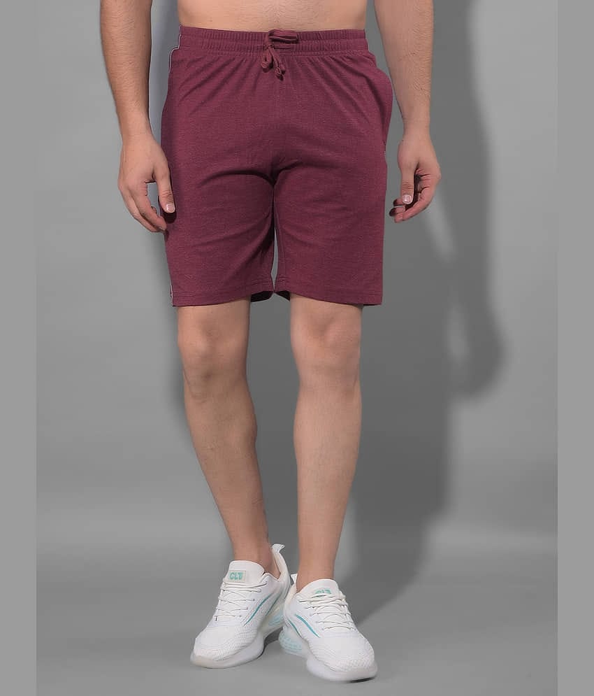 Dollar Maroon Cotton Blend Men's Shorts ( Pack of 1 )