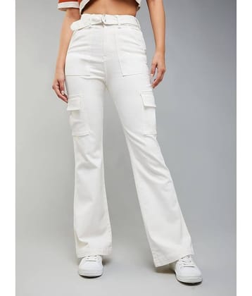 Dolce Crudo - White Denim Wide Leg Women's Jeans ( Pack of 1 )