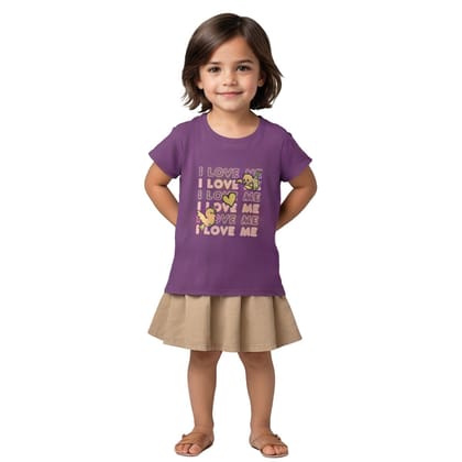 Girls T shirt Cotton Sparkling Grape Violet Love Tweety