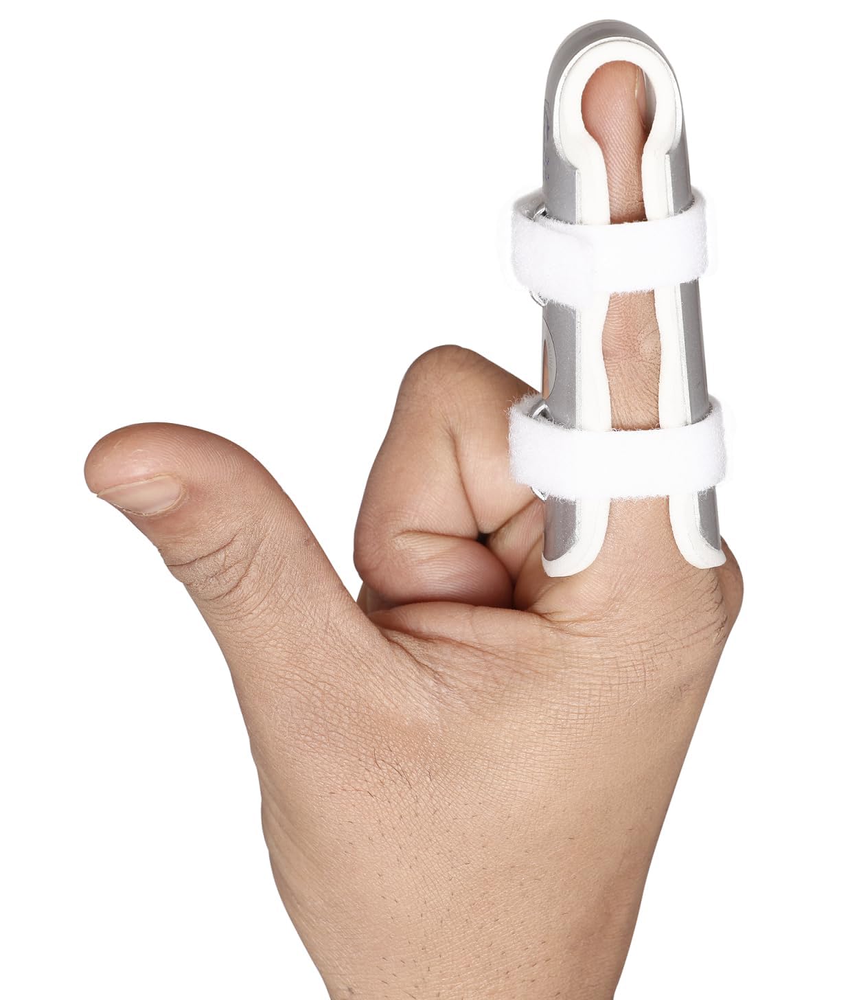 Helrdx Orthotics Mallet Finger Splint, Silver, Universal Size (Finger Cot- Small)