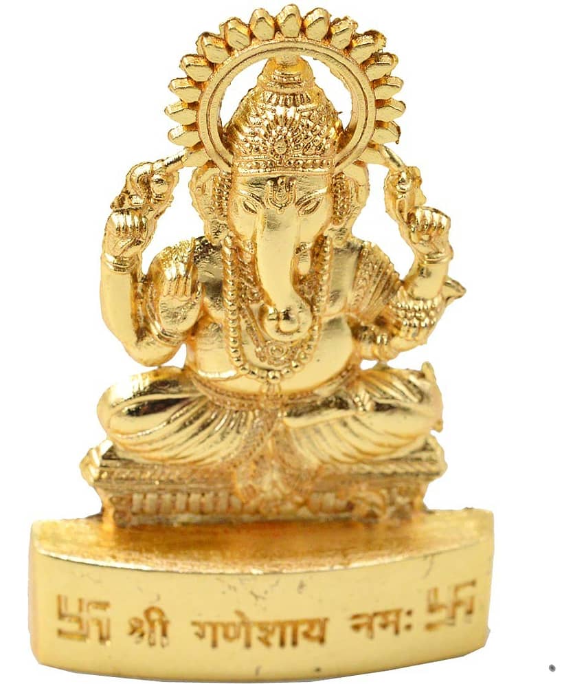 Shri Astha Vinayak Brass Lord Ganesha Idol ( 7 cm )