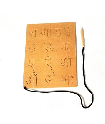 Wooden Hindi Consonant Learning Educational Tracing Board For Kids With Dummy Pencil , Handwriting Improvement for Kids Pre Primary Education