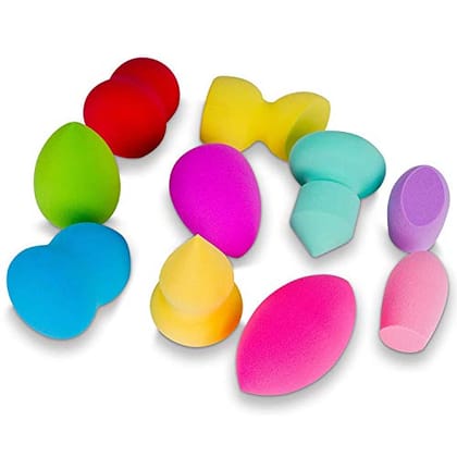 STORE77 Makeup Premium Beauty Sponge Blender Puff Set - Latex-free & Vegan, Multipurpose Shapes & Colors - Set of 9