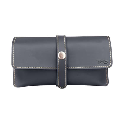 The Wallet Store Leather Eyewear Case for Men & Women Specs Cover - Grey