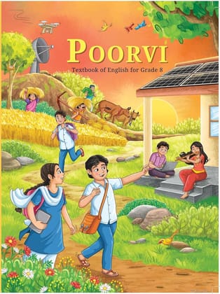 Poorvi Textbook of English for Grade 8, Illustrated Educational Book