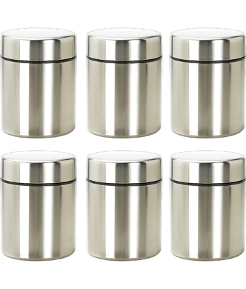 STEEPLE Steel Silver Spice Container ( Set of 6 )