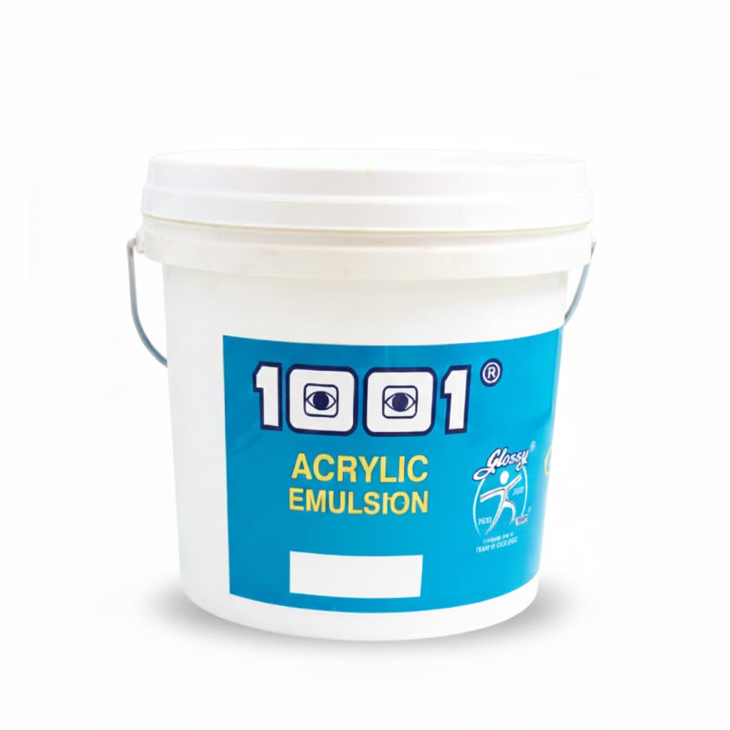 1001 Acrylic Emulsion Paint  Water-Based Interior Wall Paint  Smooth Durable Finish  10 kg