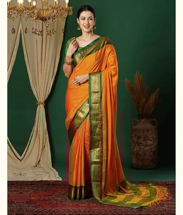 Satrani Silk Self Design Saree With Unstitched Blouse Piece ( Red )