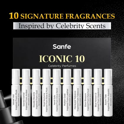 Sanfe Iconic 10 Celebrity Perfume Set - 10x10ml Sanfe Iconic 10 Celebrity Perfume Set - 10x10ml