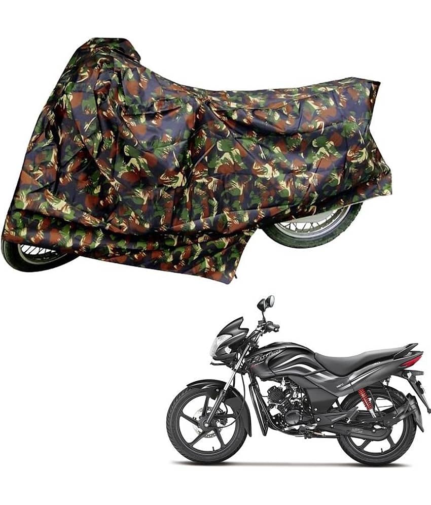 AutoRetail Dust Proof Two Wheeler Polyster Cover for Hero Passion Pro (Mirror Pocket, Jungle Color)