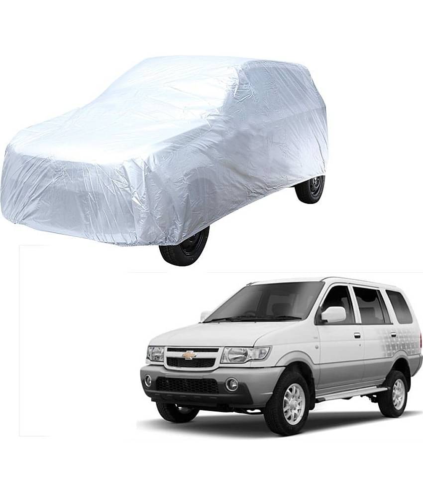 Autoretail Silver Color Dust Proof Car Body Polyster Cover Without Mirror Pocket Polyster For Chevrolet Tavera