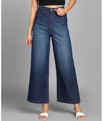 Urbano Fashion - Grey Denim Wide Leg Women's Jeans ( Pack of 1 )