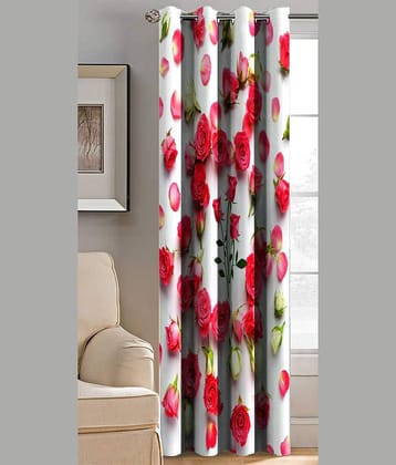 BELLA TRUE Single Long Door Semi-Transparent Eyelet Polyester Curtains Red