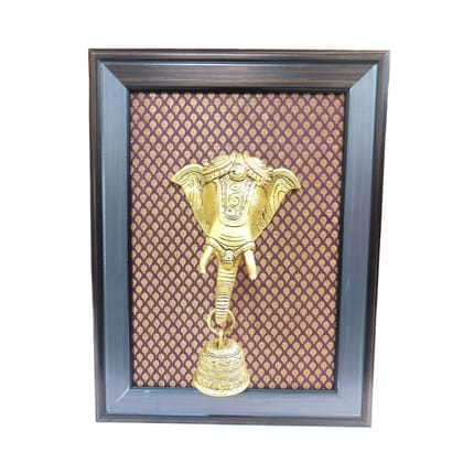 Brass Ganesh Wall Hanging Frame for Pooja Room & Decor, Height : 17 Inch (BSMAS1899 D)