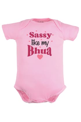 Sassy Like My Bhua Baby Romper | Onesies-Baby Romper / 0-3 Months / Pink