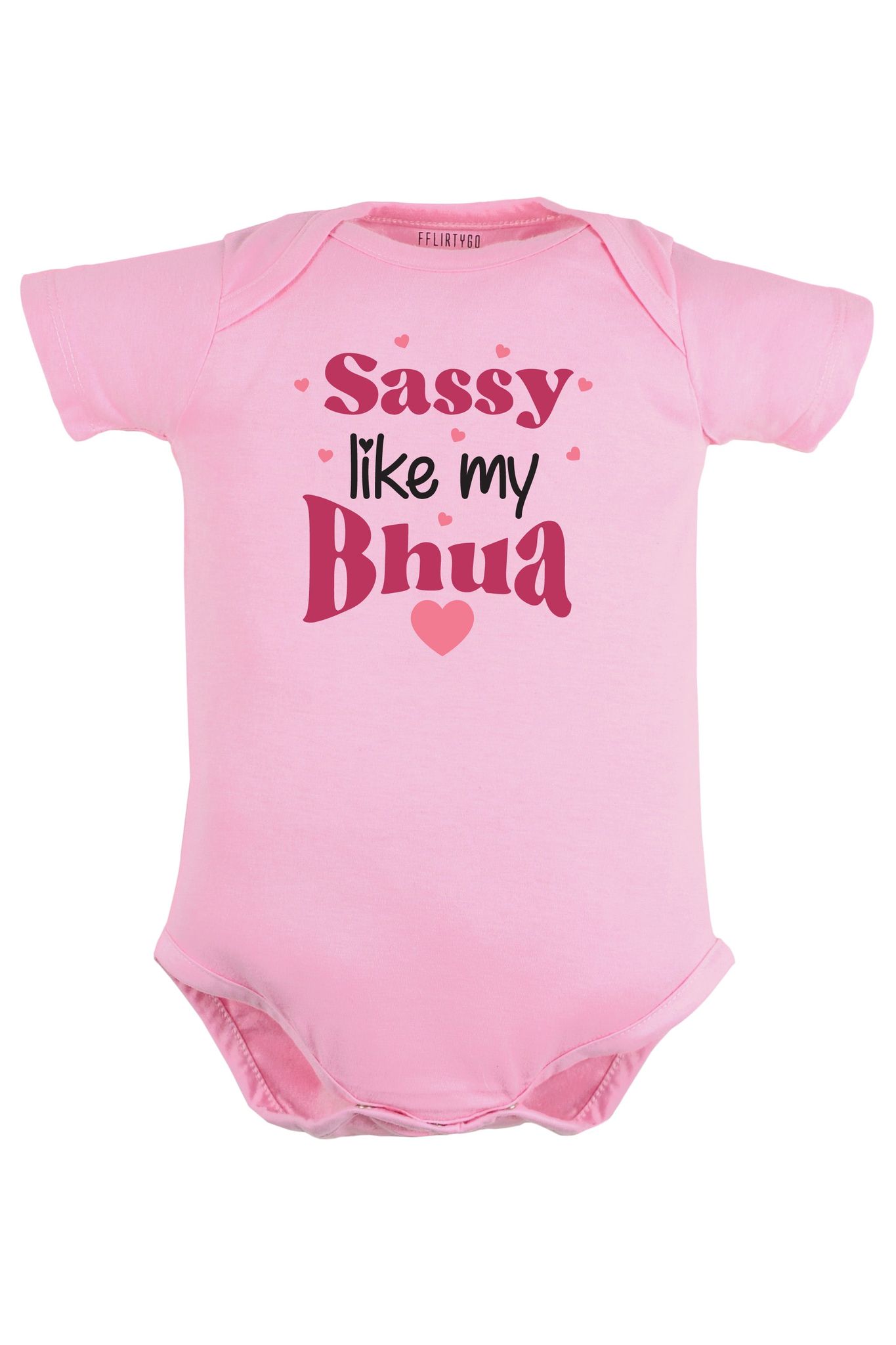 Sassy Like My Bhua Baby Romper | Onesies-Baby Romper / 0-3 Months / Pink
