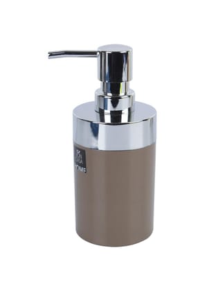 Market99 340mL Refillable Soap Dispenser With Silver Pump & Brown Soap Holder