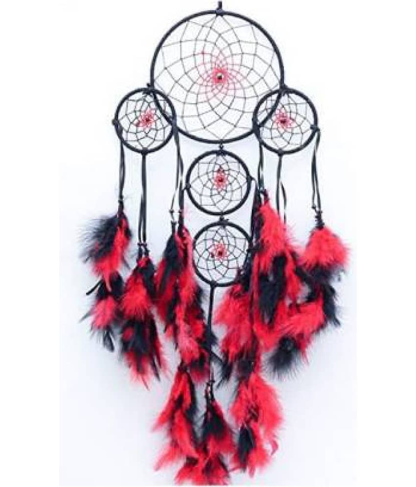 Lucky Traders Feather Multicolour Dream Catcher - Pack of 1 ( X cms )