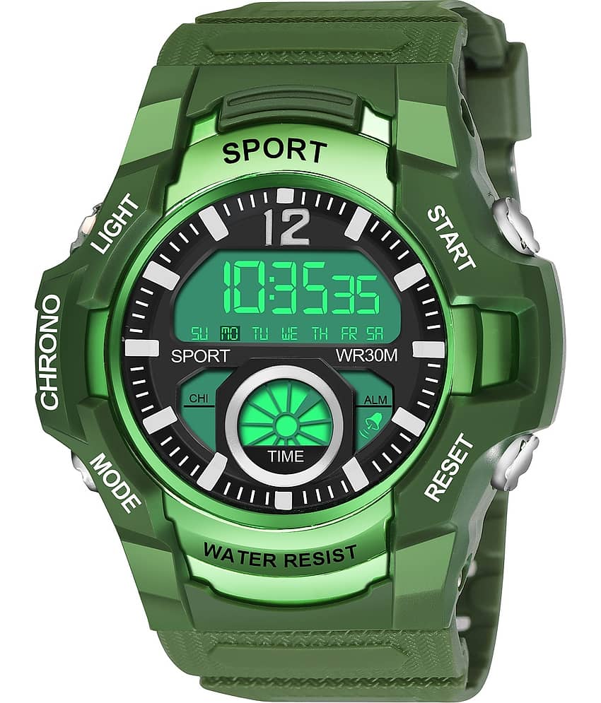 Hala Green Resin Digital Men's Watch