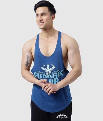 Fuaark Teal Cotton Regular Fit Men's Tanks ( Pack of 1 )