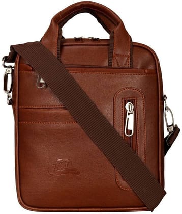 Leather World Messenger Bag Tan Leather Casual Messenger Bag