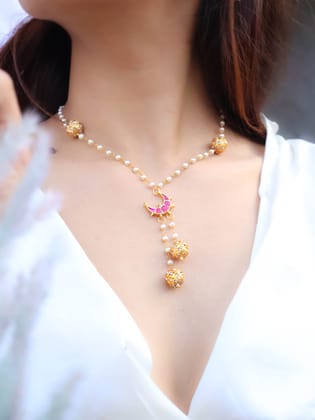Zaman Rouge Necklace-Pink