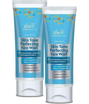 Iba Advanced Activs Ultra White Skin Tone Perfecting Face Wash 100ml ,(Pack of 2 )