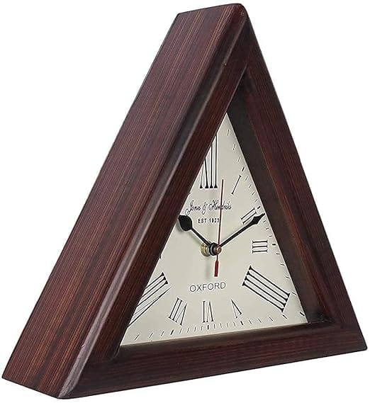 Antique Wooden Triangle Clock