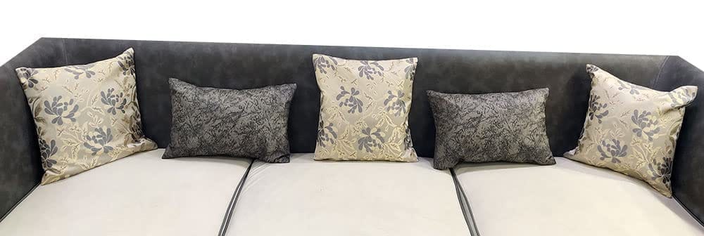 GOODVIBES Grey Floral Damask / Self Design / Woven Zipper Square Rectangle Combo Cushion Covers (16x16 inch or 30 x 45 cm) Set of 5 - Flowers | Buy online on ZillyBuy