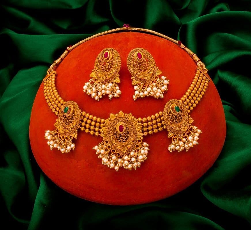 Morison Gold Necklace and Earrings Set  Timeless Beauty for Every Occasion