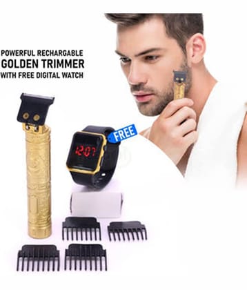 Fadiso Fashion GoldenTrimmerPMT1W2 Gold Cordless Beard Trimmer With 1 minutes Runtime