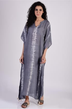 Grey Linear Shibori Kaftan-S