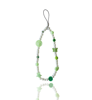 Green Pearl - Round Phone Charm