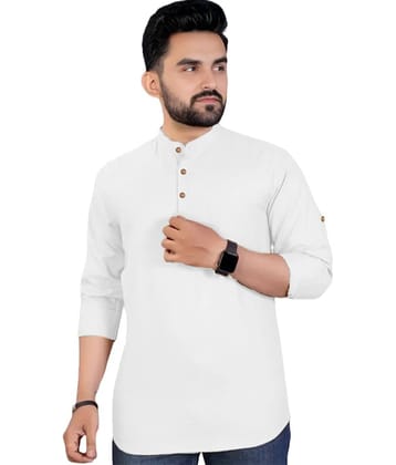 Vida Loca White Cotton Men's Shirt Style Kurta ( Pack of 1 )