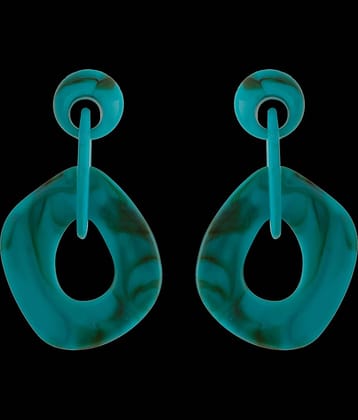 Silver Shine Elegant Ocean Blue Designer Partywear Earring For Girls And Women Jewellery