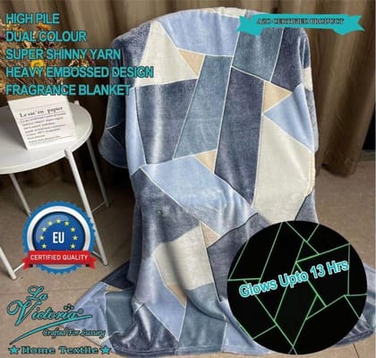 Glow in the dark blankets ( adult size)-Blue Lines / Single bed