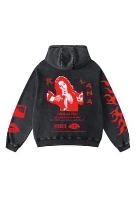 Lana Del Rey Designed Oversized Hoodie-S / Vintage Black